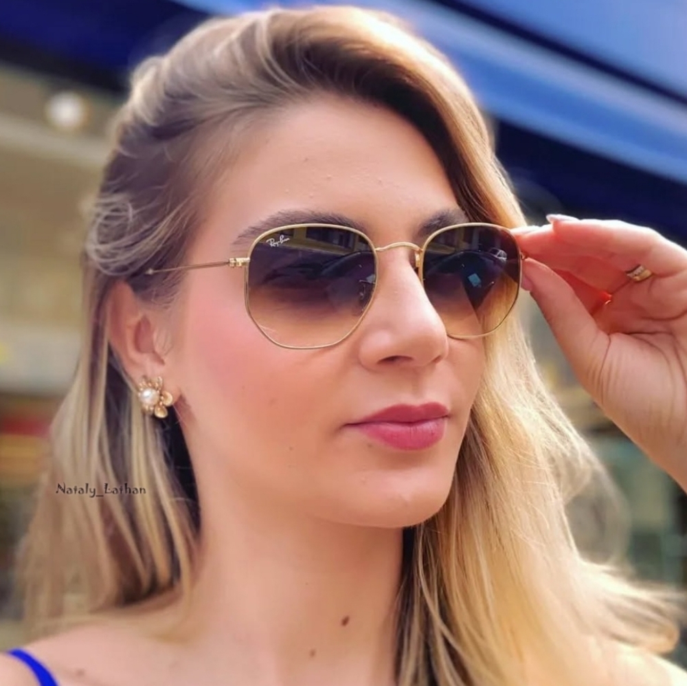 Gold Frame Sunglasses with Brown Gradient Lenses